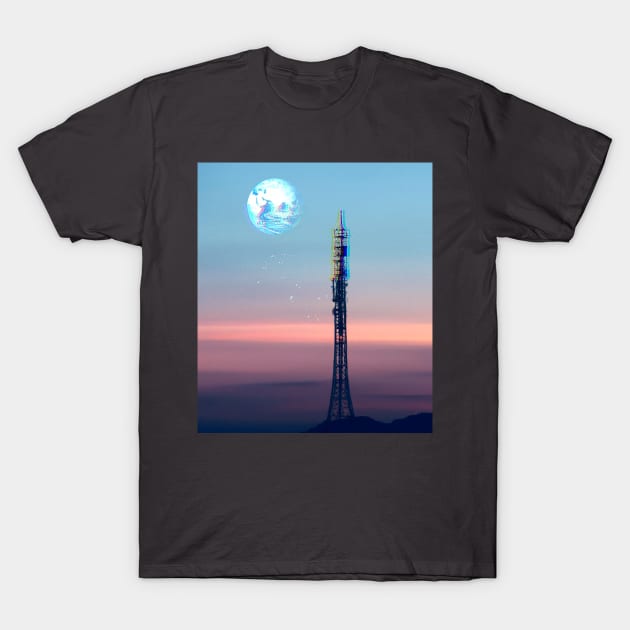 asteroid antenna from the far future T-Shirt by lofi_retrowave